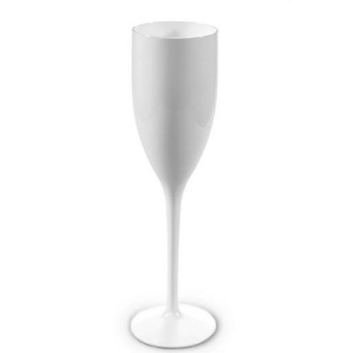 Wit Kunststof Champagneglas met een inhoud van 15 cl is geschikt voor bedrukking